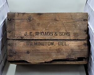 Old Vintage Wood Box Crate J.E.RHOADS & Sons Wilmington,  DE