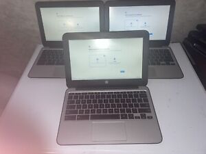 Lot of 3 HP Chromebook G4 11.6 Inch,Dual Core 2.16GHZ,4GB,16GB,WiFi,Reset