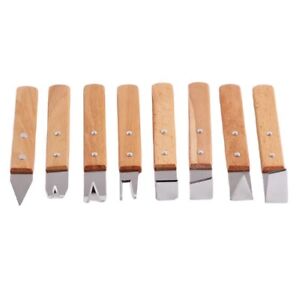 8pcs Pottery Ceramics Trimming Wood Handle Tool Craft Clay Modeling Hand Craft