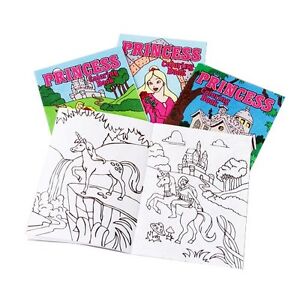 12 Princess Unicorn Small Coloring Books Kid Bday Party Goody Bag Filler Favor