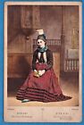 painted tinted cabinet card native girl ethnic photo foto Iceland ca 1870