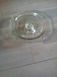 Vintage Etched Glass Cake Stand