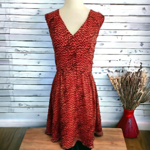 French Connection Women's Sleeveless Red & Black Animal Print Dress Size 4 EUC