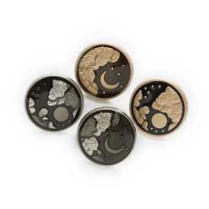 5pcs Moon Round Metal Shank Buttons Clothing Repair Sewing Handmade Decor 18mm
