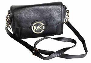 Michael Kors Fulton Black Leather Crossbody Handbag, 41-17