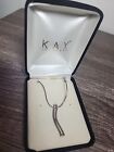 Kay Jewelers  Sterling Silver Vintage Necklace Pendant  1.25 Inch With 18...