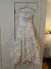 Rosette ivory wedding dress. Size 8