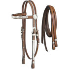 King Series McCoy Medium Oil Browband Headstall with Reins Horse Tack
