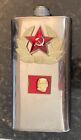 Vtg Russian Communist Stainless Flask Red Star W/Hammer & Sickle
