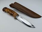 Helle Fjellkniven Knife - Sandvik 12C27 Stainless Steel - Wood Handle + Sheath