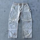 Vintage Distressed Carhartt Double Knee Pants 36x30 Tan Faded Made In USA