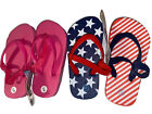 Toddler Flip Flops Patriotic Red/white/blue Shower Shoes Sz S 5-6 Lot Of 2 NWT
