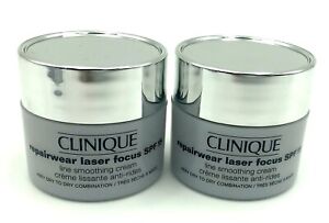 Lot of 2: Clinique Repairwear Laser Focus Line Smoothing Cream SPF15  15ml*2/1oz