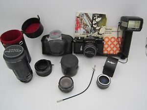 New ListingVINTAGE USED BLACK BODY Pentax Spotmatic SP 35mm SLR Camera Lot SUPER TAKUMAR NR