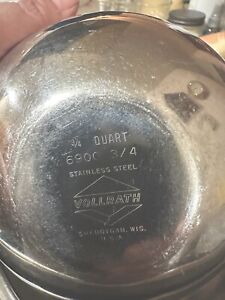 Vintage Vollrath Stainless Steel 3/4 Cup Mixing Bowl Excellent Condition.   6900