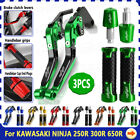 For KAWASAKI NINJA 250R 300R 650R Handle Grips Caps Brake Clutch Levers New (For: 2008 Kawasaki Ninja 250R EX250J)