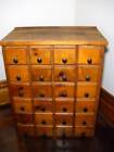 Antique 24 Drawer Rustic Wood Store Apothecary Cabinet 25 3/4