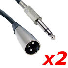 2 Pack - 6ft XLR 3-Pin Male to 1/4