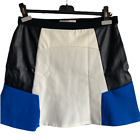Romeo & Juliet Couture Faux Leather Panel Colorblock A Line Skirt Medium