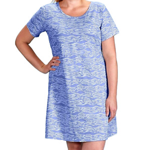 FRESH PRODUCE 1X Peri BLUE Seashore $75 SADIE Jersey Cotton Dress NWT New 1X