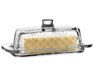 Premium Glass Butter Dish with Lid: Stylish Serveware for Fresh Butter' Royalty