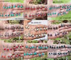 Turquoise Malachite Coral Lapis & Mix Gemstone 925 Silver Plated Earrings Lot