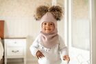 baby boy/girl Winter/spring Hat/balaclava Real Fur Pom Pons