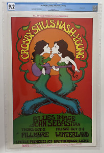 CGC Certified 1st Print BG194 Crosby, Stills, Nash & Young Concert Poster AOR FD