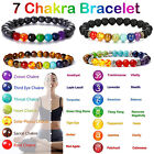 7 Chakra Natural Stone Bracelet Healing Reiki Beads Prayer Buddha Charms Bangle