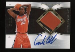 2006-07 UD Exquisite Emeka Okafor Signed On Card AUTO 3-Color Patch /100