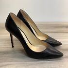 Jimmy Choo Womens Shoes Pumps High Heels Black Size 37 US 7 Leather Pointed Toe
