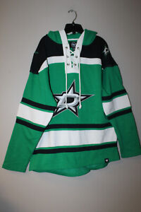 New NHL Dallas Stars old time jersey style mid weight cotton hoodie men's XXL