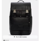Coach track backpack black leather