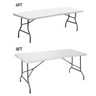 6/8' Plastic Folding Table Card Table Indoor Outdoor Dining Party Outdoor 1/2/4X