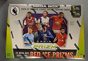 Panini Prizm 2020-21 Premier League Soccer Mega Box (Red Ice Prizms, 60 Cards)