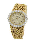 Vintage Rolex 18k Gold Ladies Cocktail Watch Diamond Bezel 30mm #W73376-1