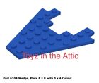 Lego 1x 6104 Blue Wedge, Plate 8 x 8 with 3 x 4 Cutout Unitron 1793