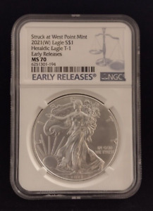 2021(W) Eagle S$1 Heraldic Eagle T-1 Early Releases NGC MS70
