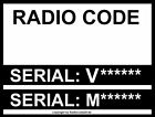 █►Radio Code Fits Ford V-Code Single CD 6000 Security Code