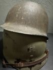 Early WWII US Army M1 Helmet Captain With Rayon Westinghouse Liner