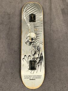 Vintage Tony Hawk Birdhouse Full Size Skateboard Bird Skull Black Silver