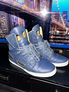 SUPRA SKYTOP 2 II NAVY GOLD LEATHER FACTORY 413 Size 11.5 Authentic