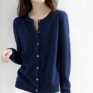 Women's Cashmere Cardigan Sweater, Cashmere Button Front Long Sleeve Cardigan