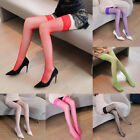 Women Fishnet Thigh High Stockings Silicone Lace Top Stay Up Sheer Nylon Hosiery