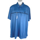 Adidas Golf Polo Shirt Mens 2XL Short Sleeve Blue Printed Polyester NWT TP-2541