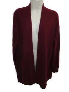 Charter Club Luxury 100% Cashmere Burgundy Open Front Cardigan Size L