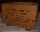 Vintage 45 Caliber Small Arms Ammunition Wood Crate