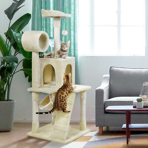 Cat Tree Tower Condo Furniture Scratching Post Pet Kitty Play House Hammock 51