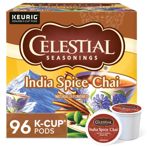 Celestial Seasonings India Spice Chai Tea, Keurig K-Cup Pod, 96 Count