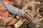 Fixed Blade Full Tang Sharp Edge Guthook Gift Hunting Knife With Leather Cover